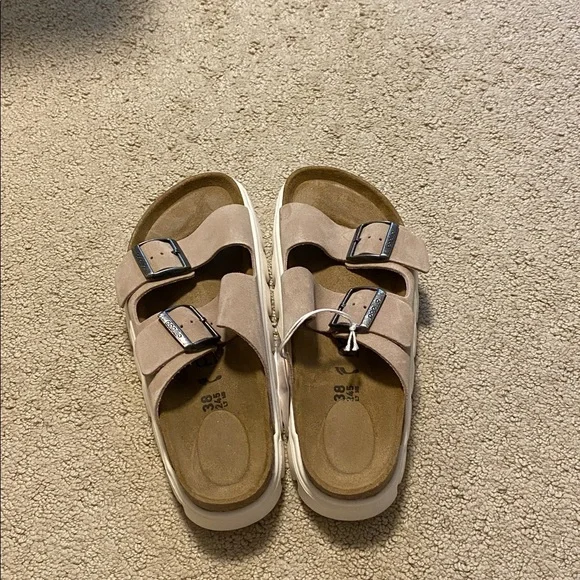 NWT Papillio by Birkenstock Women’s Arizona Chunky Platform Sandal in Warm Sand - Picture 7 of 8